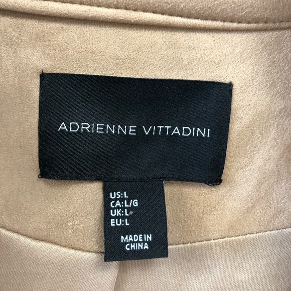 Adrienne Vittadini Tan Faux Suede ZIP up Jacket - Picture 6 of 8